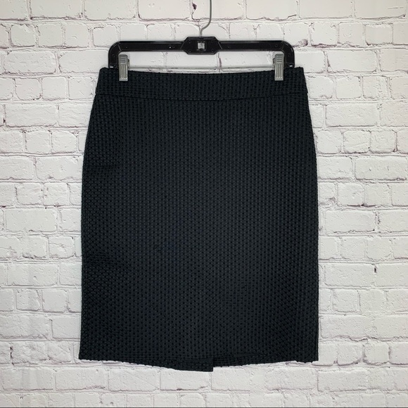 Ann Taylor Womens Factory Black Dotted Textured Pencil Skirt Size 6 - Picture 1 of 7